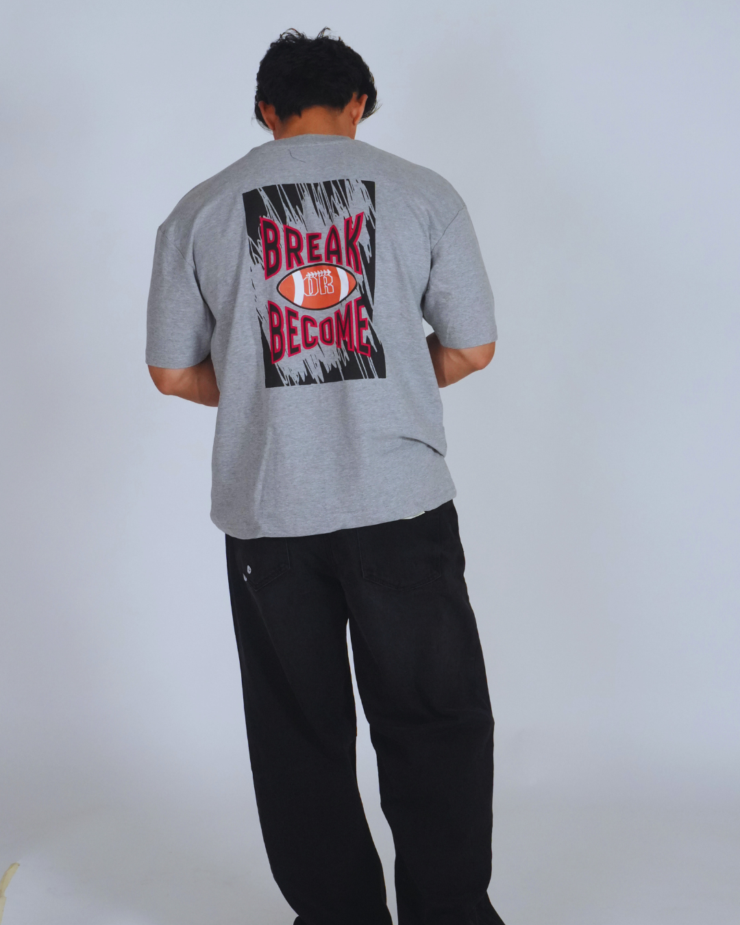 Break or become 240 GSM Overszied Tshirt - Grey