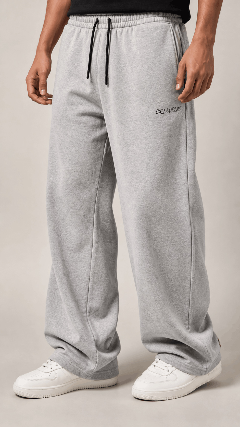 Grey melange 300 GSM baggy Oversized Bottoms