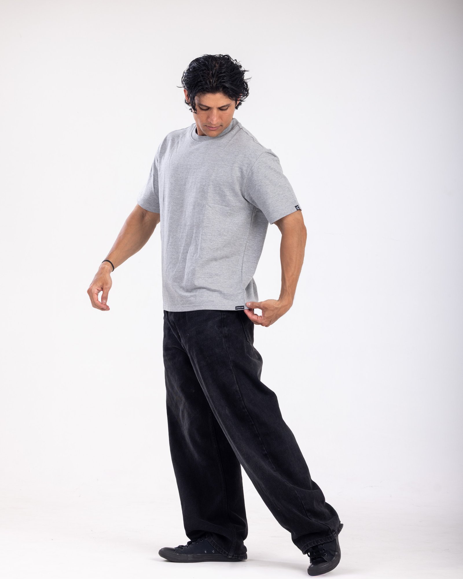 Grey Round Neck Oversized Tshirt - 100% Cotton (260 GSM heavy weight)