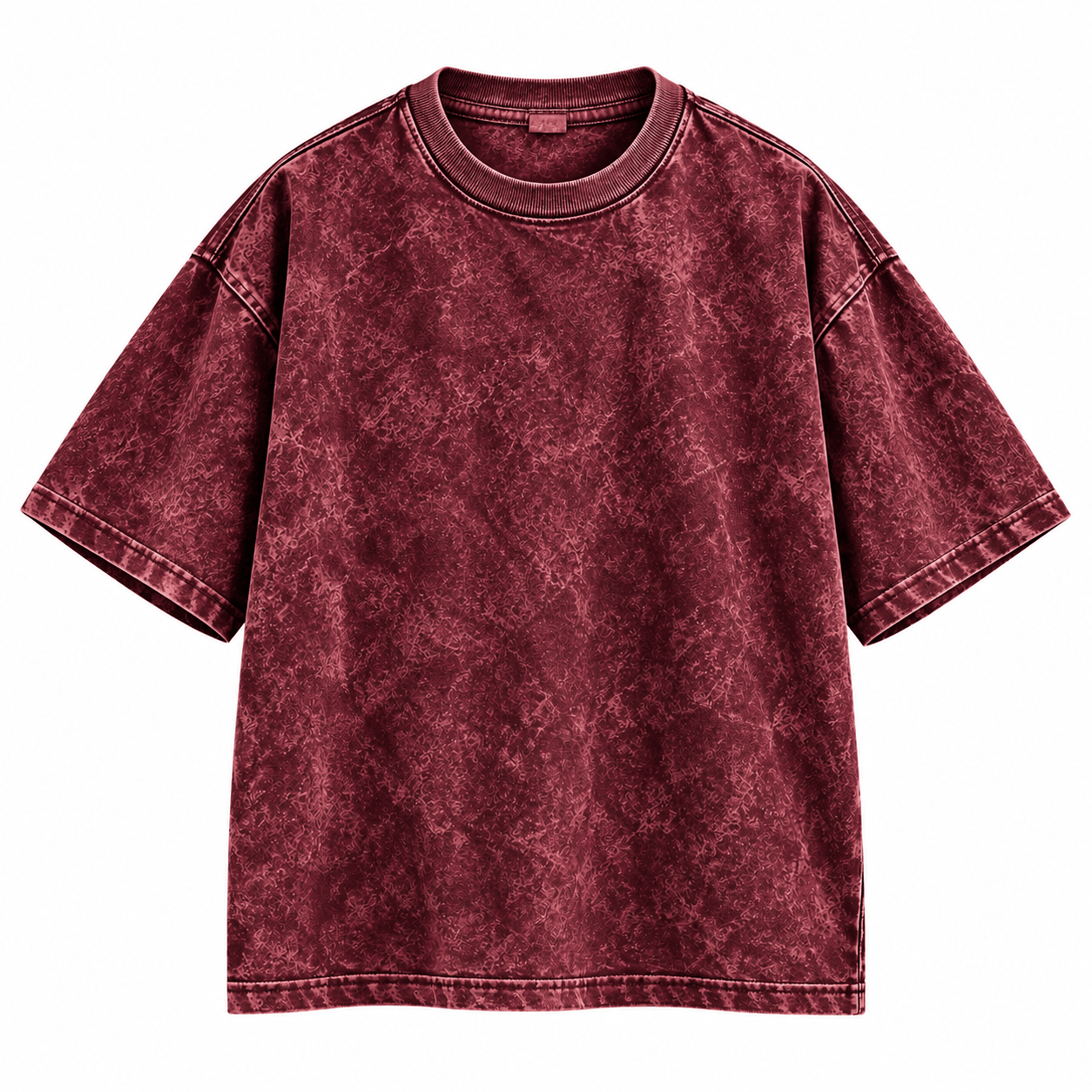 Oversized heavyweight Acidwash Tshirt - Maroon